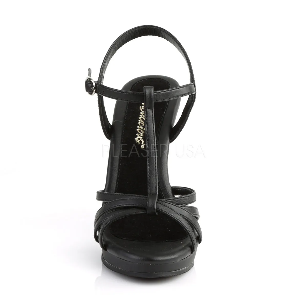 Flair Black PU Strappy Heels