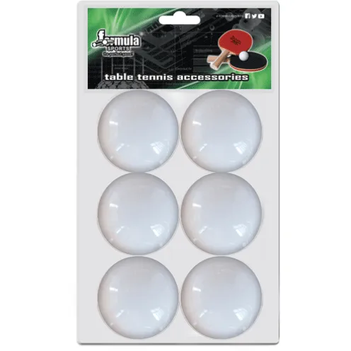 Formula Sports Table Tennis Balls 6pk - White