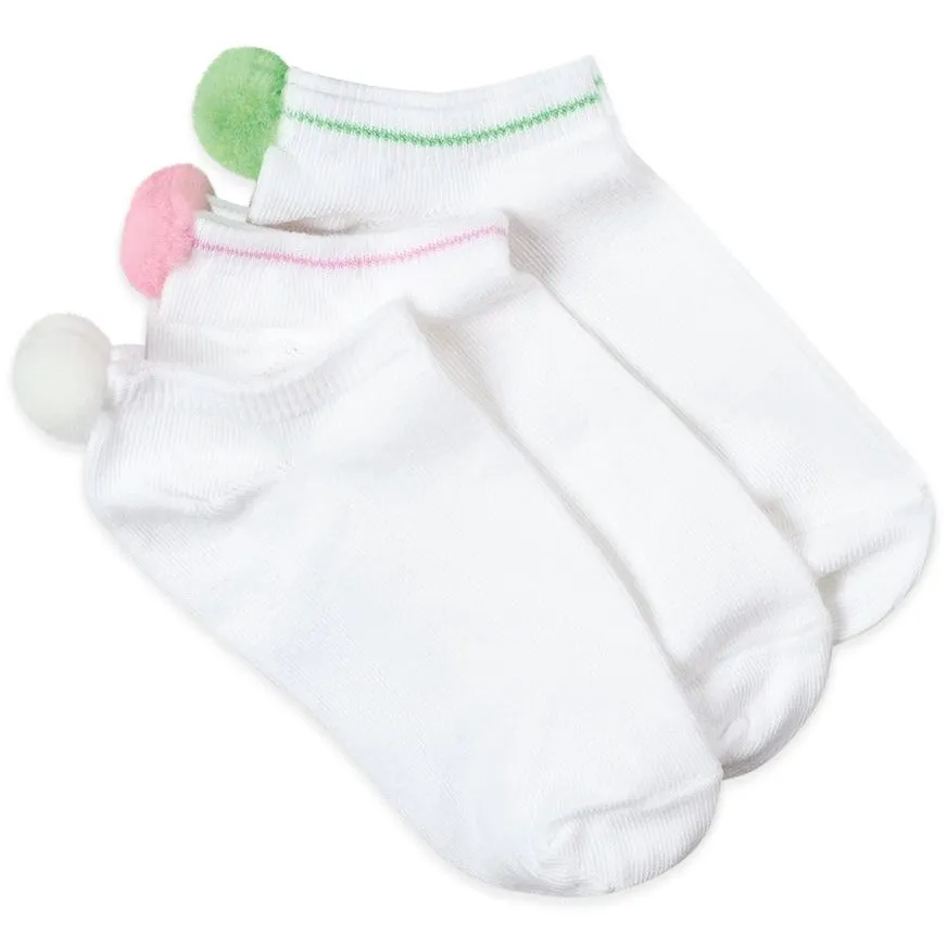 Girls Pom Pom Low Cut Socks 1 pr