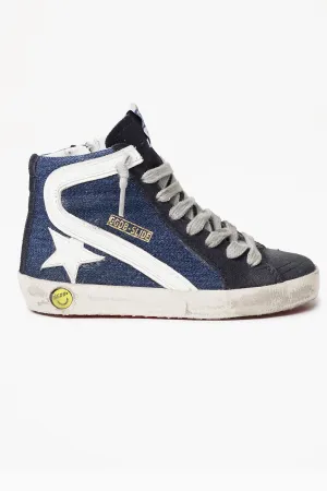 Golden Goose Slide Denim Star Wave Kids Sneaker