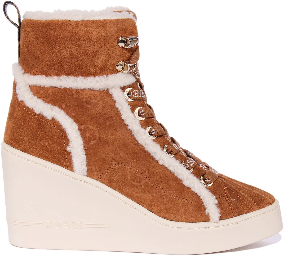 Guess Adalan 2 Wedge Sneaker In Cognac