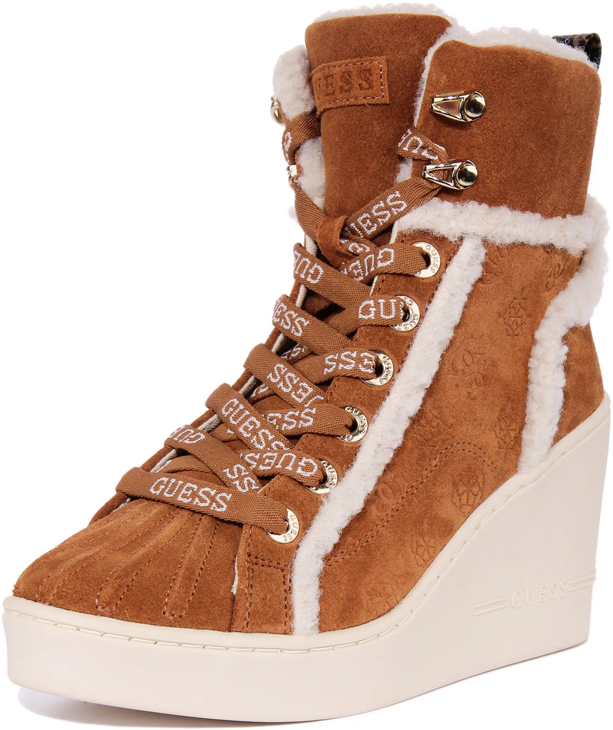 Guess Adalan 2 Wedge Sneaker In Cognac