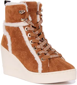 Guess Adalan 2 Wedge Sneaker In Cognac