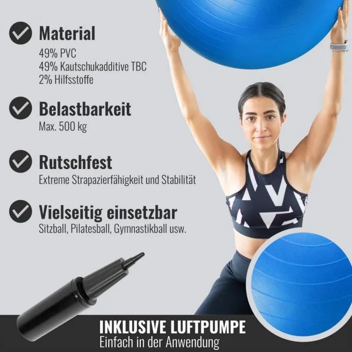 Gym Ball Fitness Ball 65cm - Blue