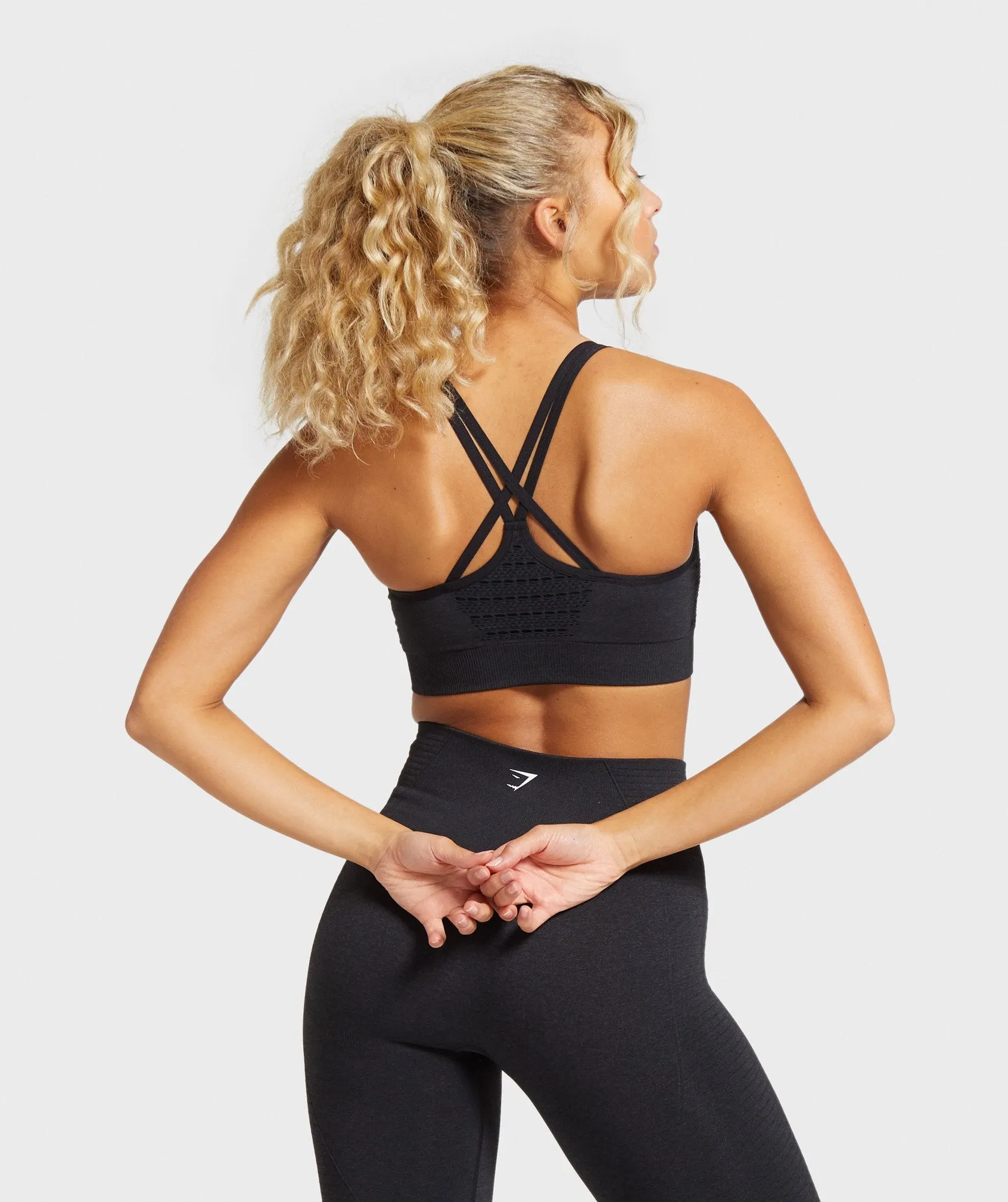 Gymshark Origin Seamless Sports Bra - Black Marl