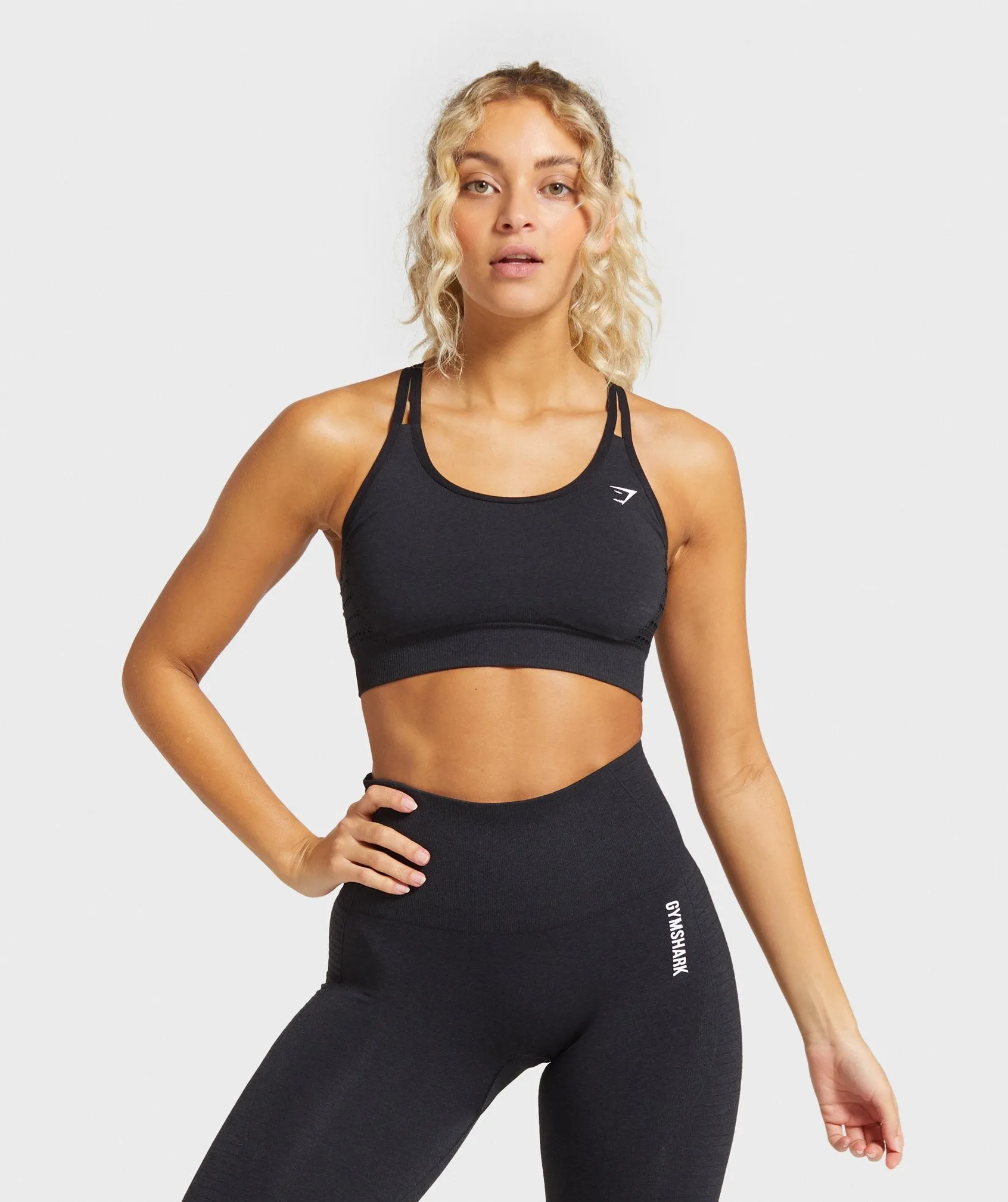 Gymshark Origin Seamless Sports Bra - Black Marl