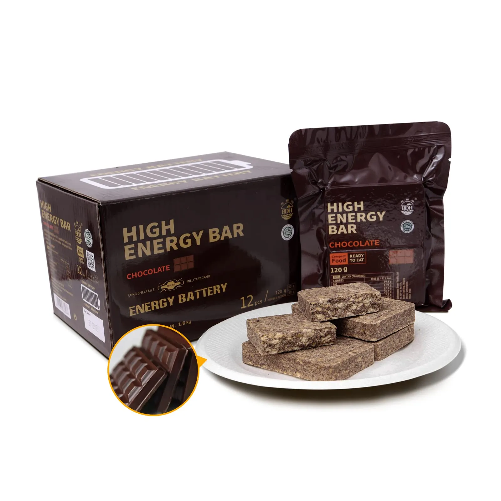 High Energy Ration Bars - Plain, Chocolate and Peanut (3 Pack)