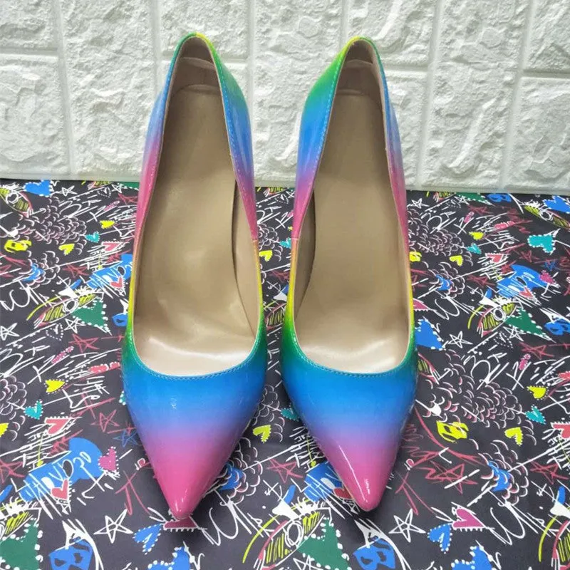 High-heels with Colourful Patterns Fashion Women Party Shoes