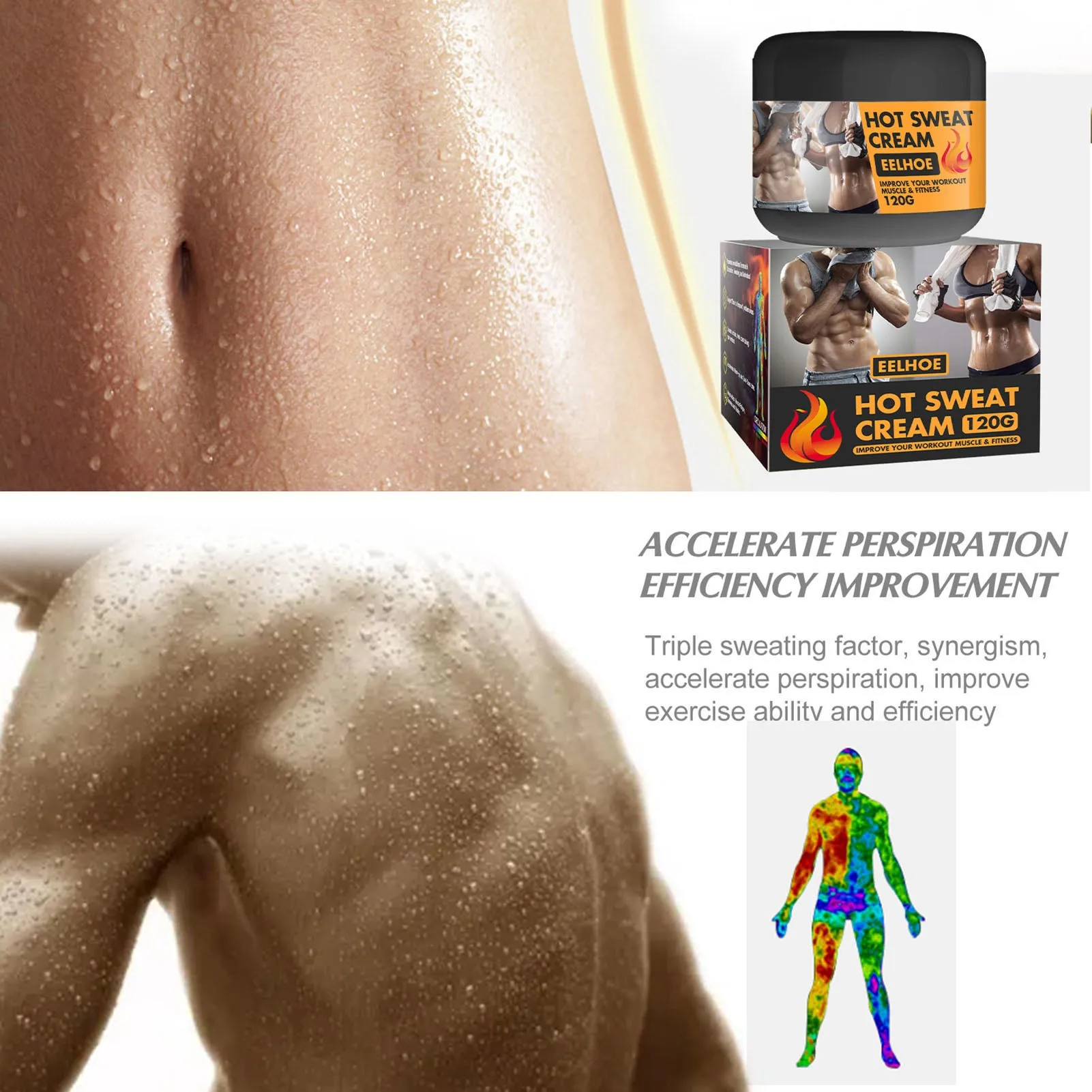 Hot Sweat Cream Burn Calories Tighten Abdominal Muscles Slimming Cream