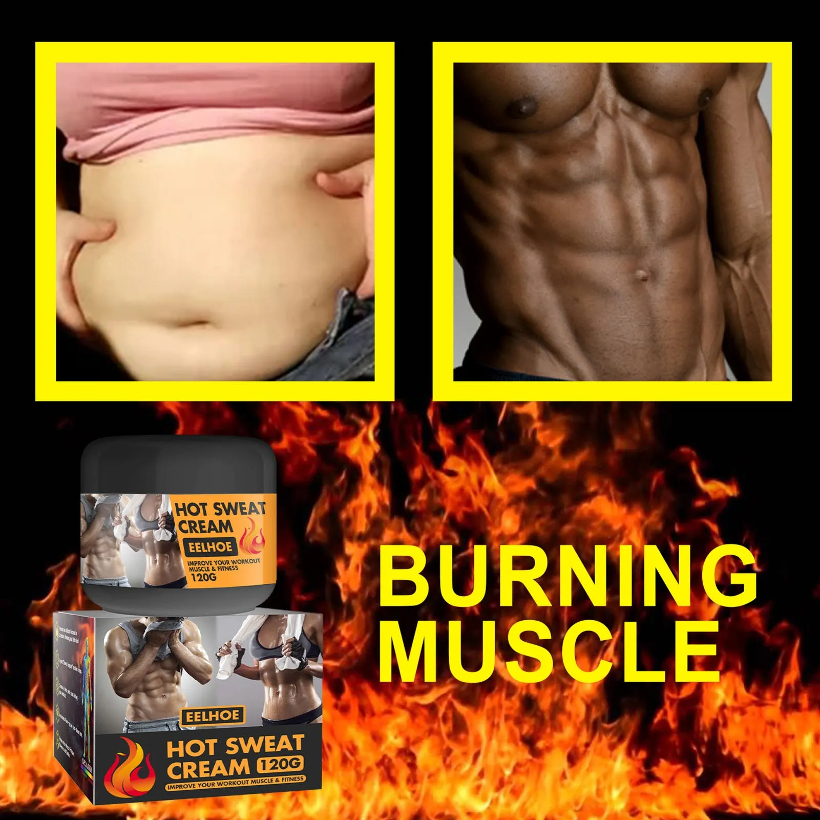 Hot Sweat Cream Burn Calories Tighten Abdominal Muscles Slimming Cream