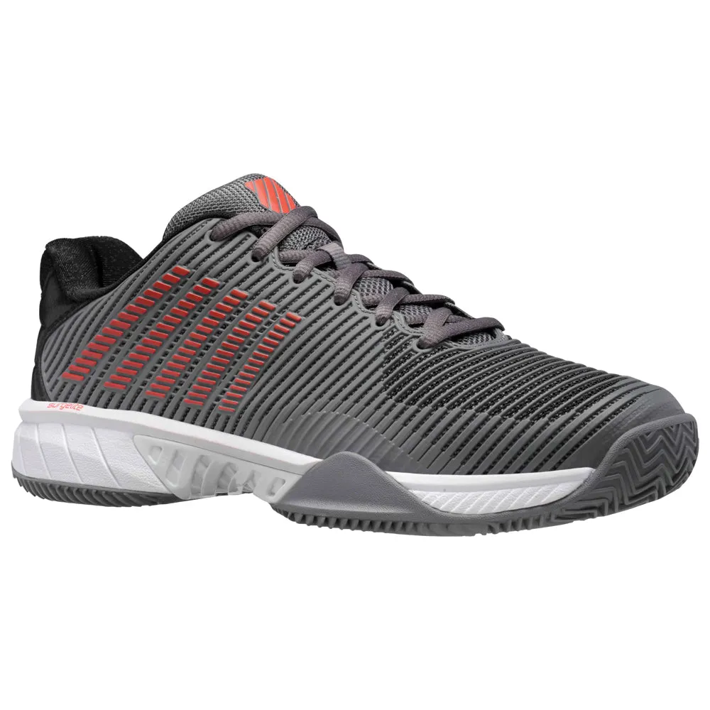 K-Swiss (Mens) Hypercourt Express 2 HB Tennis Shoes - Grey/Black/Orange