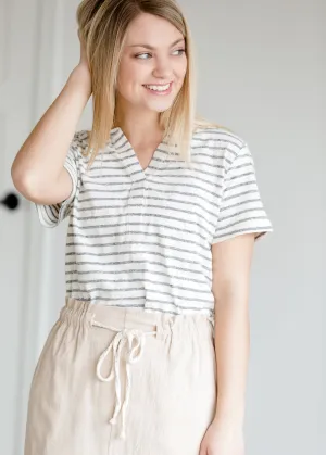 Knit Striped Short Sleeve Top - FINAL SALE