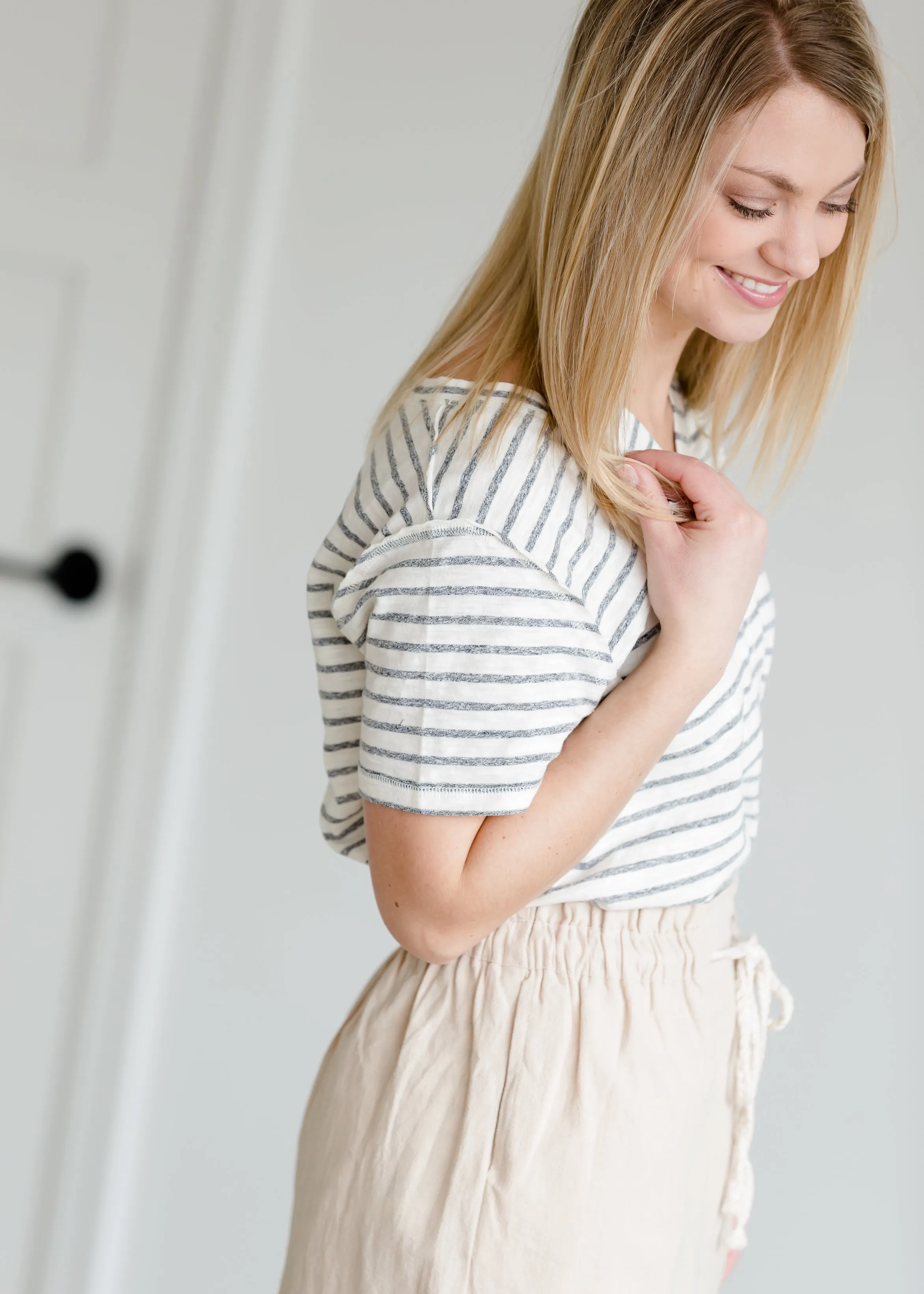 Knit Striped Short Sleeve Top - FINAL SALE