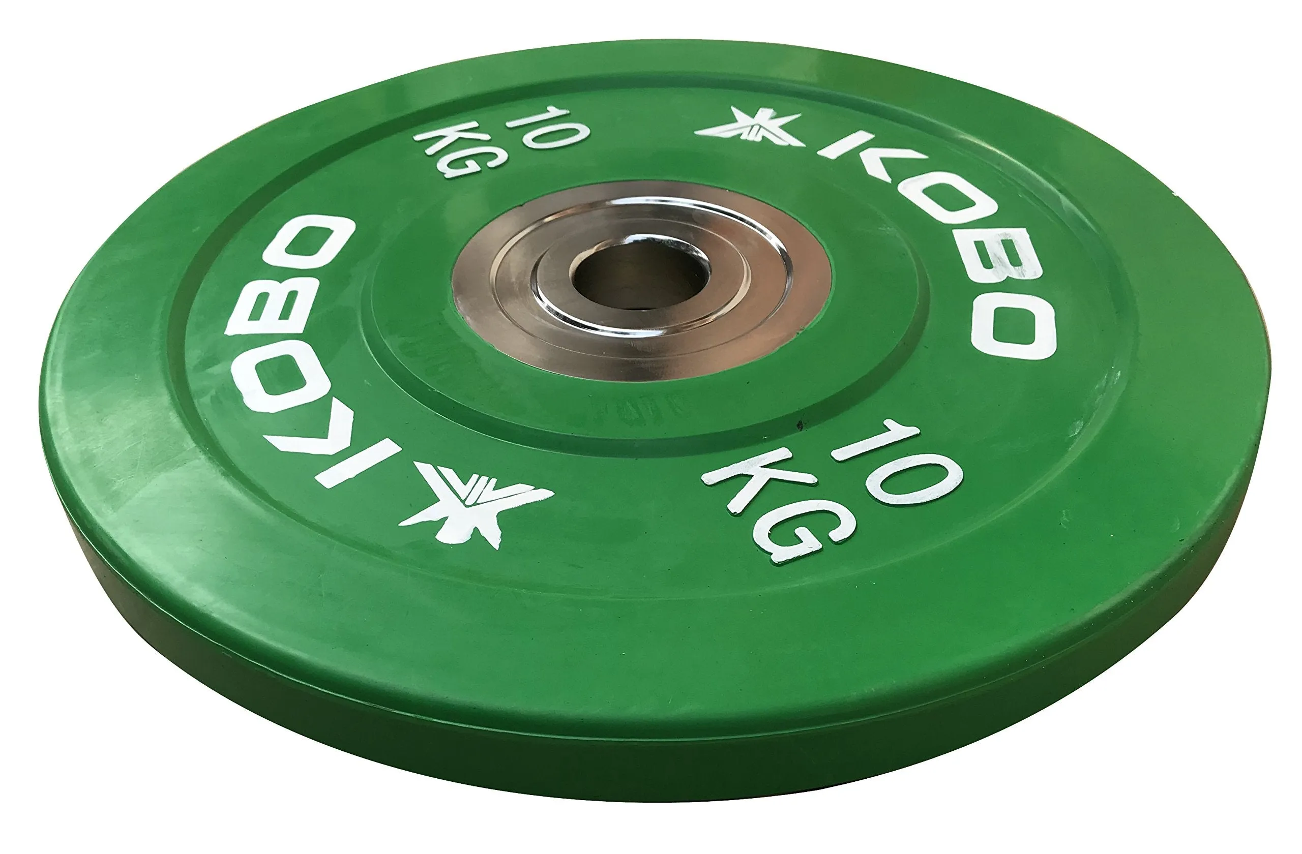 Kobo 10 Kg (51 mm) Bumper Plates Competition Level Olympic Barbell Bar Weight Plate with Machined Steel Collar Elite (Imported) - Sold in Pairs (10 Kg x 2 = 20 Kg)