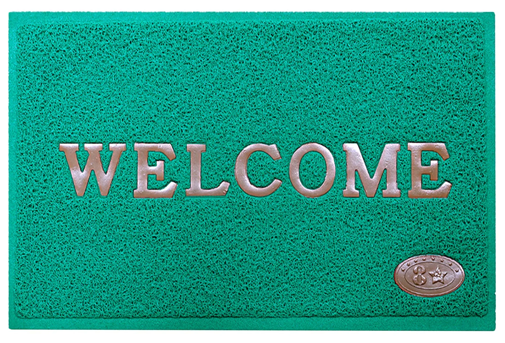 Kuber Industries Rubber Anti Slip Welcome Door Mat for Home Entrance, Office, Shop (Green)-Pack of 2-KUBMART15370