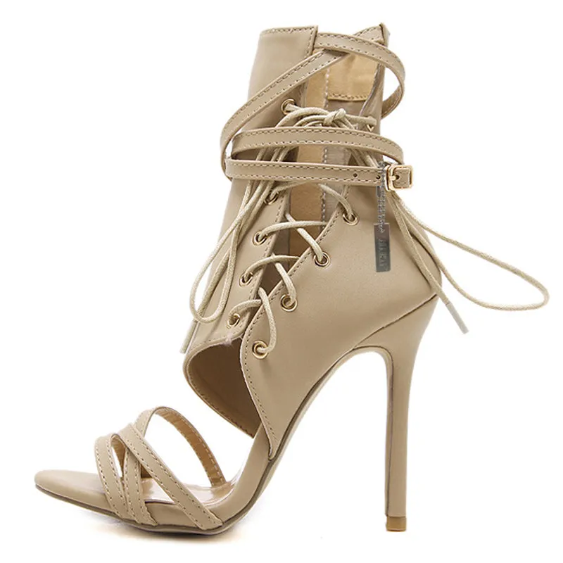 Lace Up High Heel Sandals