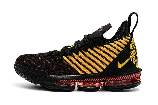 LeBron 16 King Black Gold Red Men's Basketball Shoes