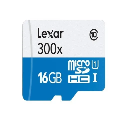 Lexar 300X 16GB 45MB/s High Performance Micro SD Memory Card - With SD Adapter