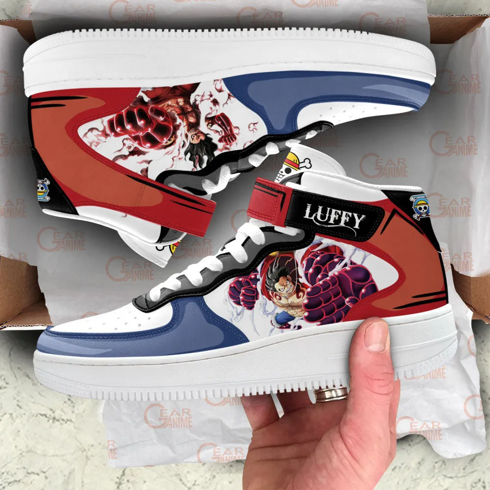 Luffy Gear 4 Sneakers Air Mid OP Custom Anime Shoes