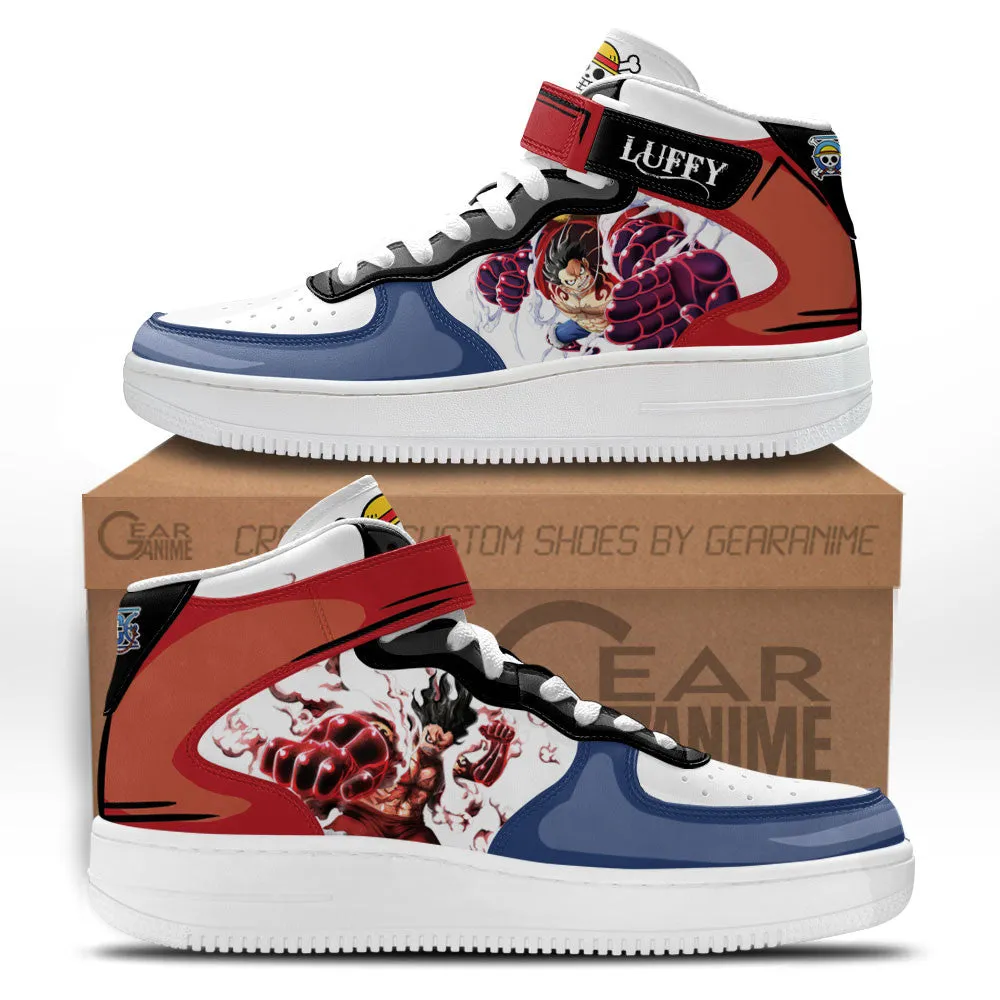 Luffy Gear 4 Sneakers Air Mid OP Custom Anime Shoes