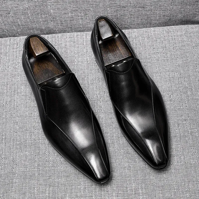 Luxury Solid Shiny Genuine Leather Loafers