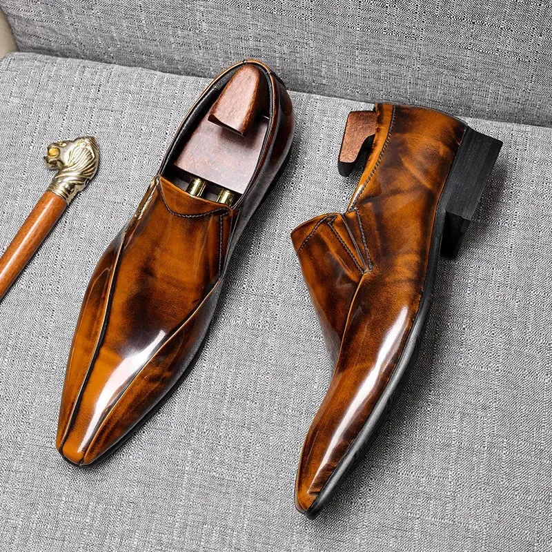 Luxury Solid Shiny Genuine Leather Loafers