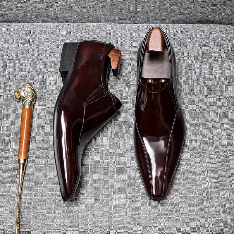 Luxury Solid Shiny Genuine Leather Loafers