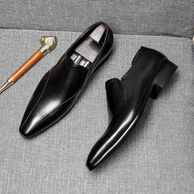 Luxury Solid Shiny Genuine Leather Loafers