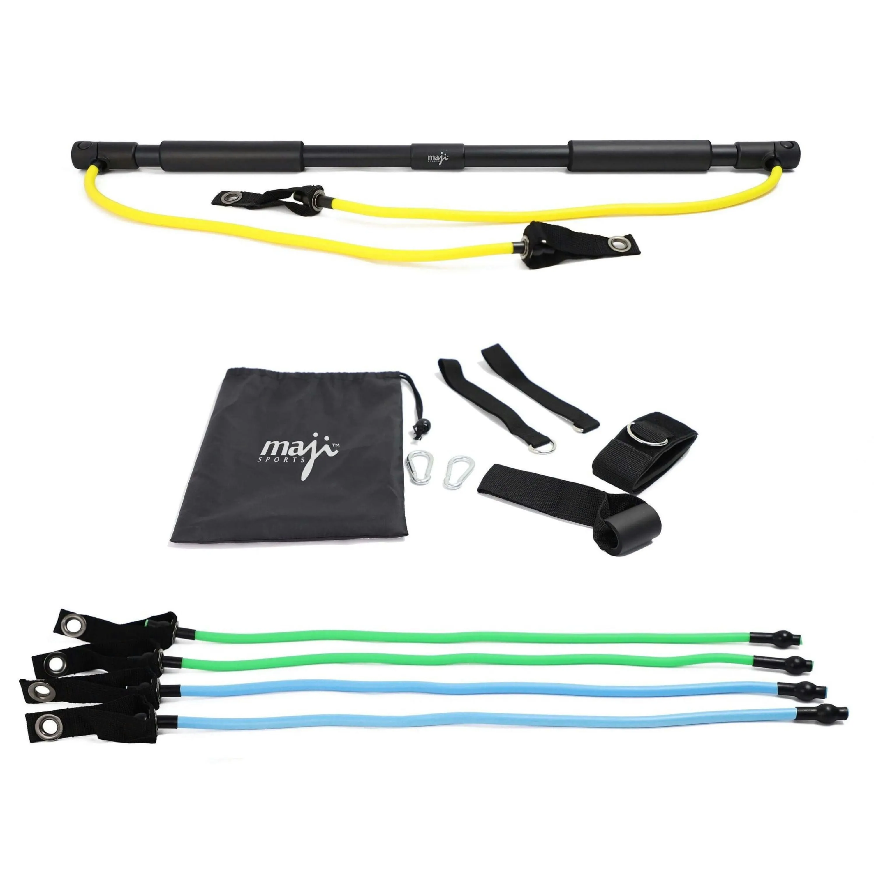 Maji Sports Portable Exercise Bar with Resistance Bands