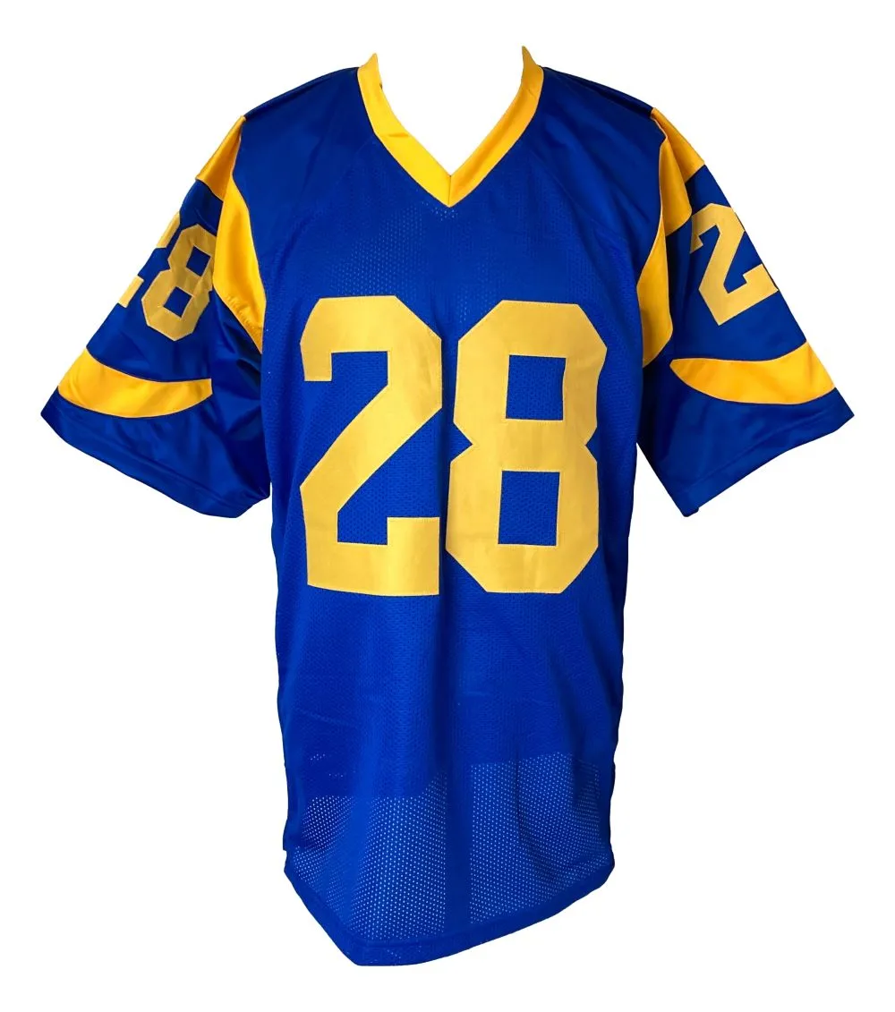 Marshall Faulk Los Angeles Signed Blue Football Jersey BAS