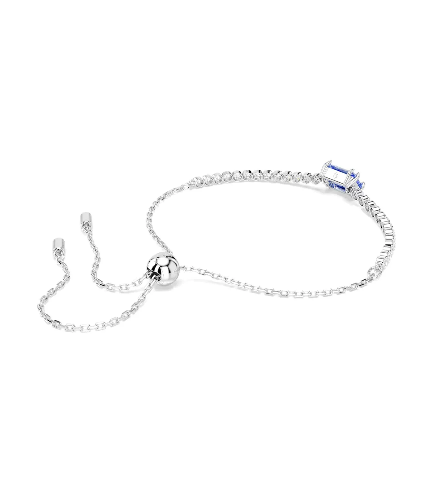 Matrix Tennis Bracelet Mixed Cuts, Blue, Rhodium Plated