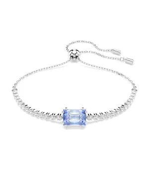 Matrix Tennis Bracelet Mixed Cuts, Blue, Rhodium Plated