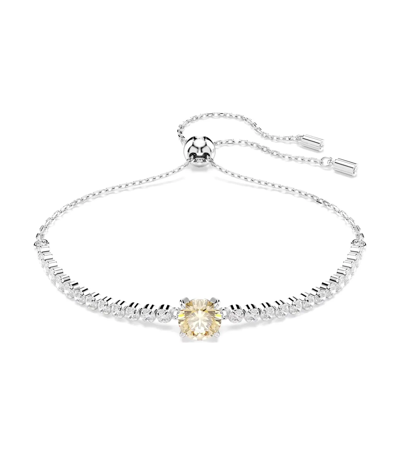 Matrix Tennis Bracelet Mixed Cuts, Rhodium Plated Yellow