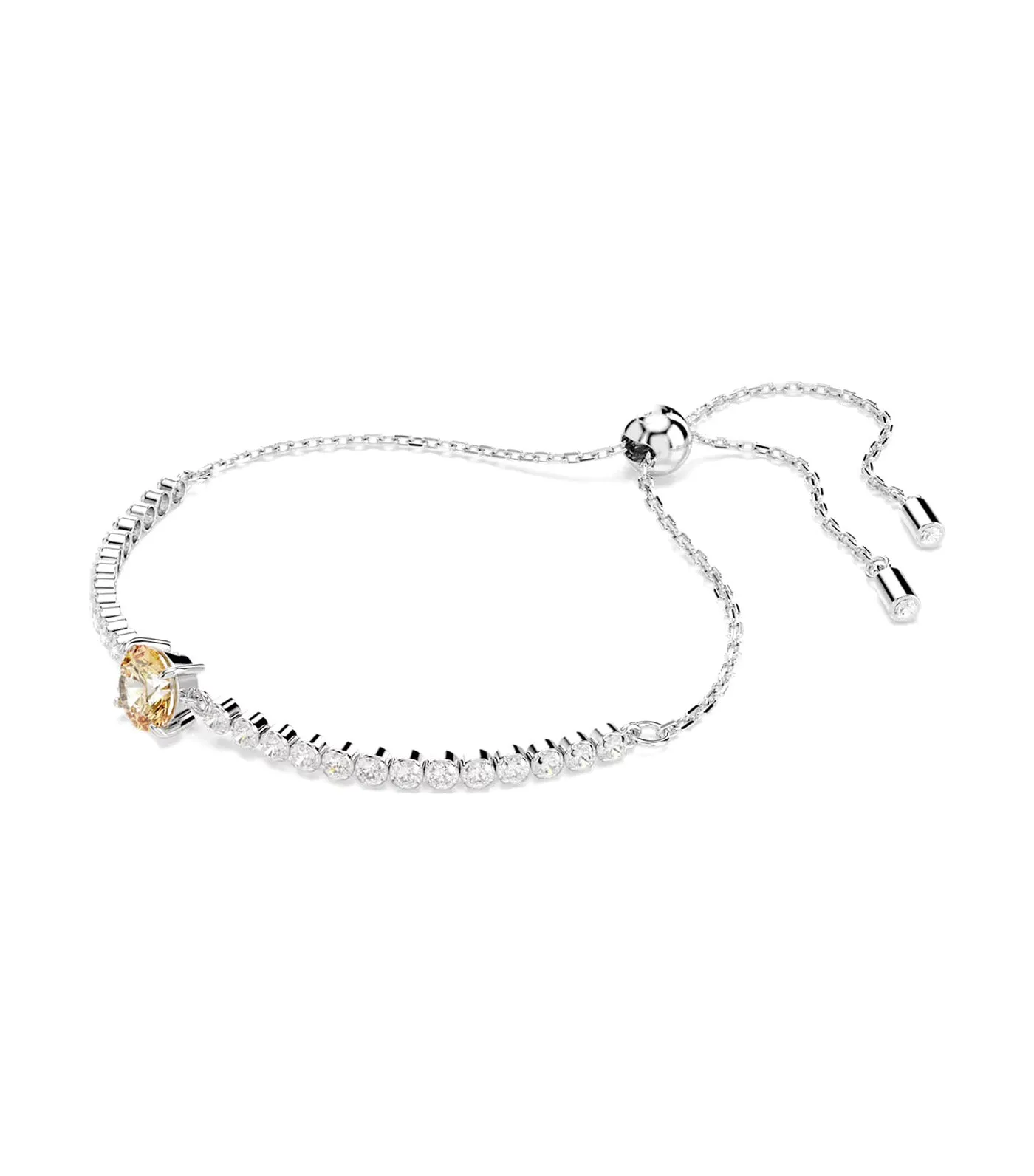 Matrix Tennis Bracelet Mixed Cuts, Rhodium Plated Yellow