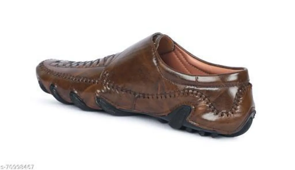 Men's Brown Synthetic Leather Solid Casual Shoes