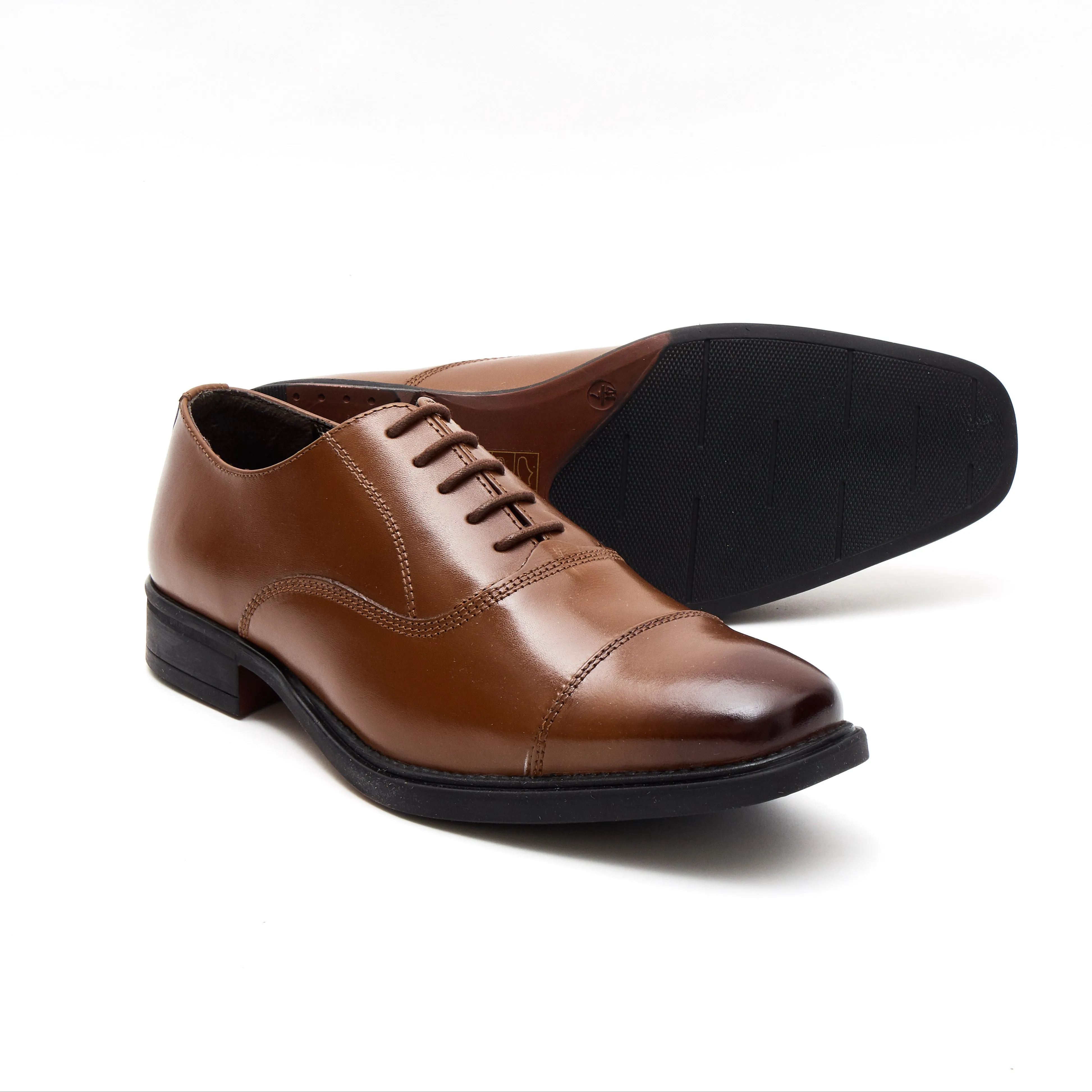 Mens Leather Formal Comfort Shoes-30977_Tan