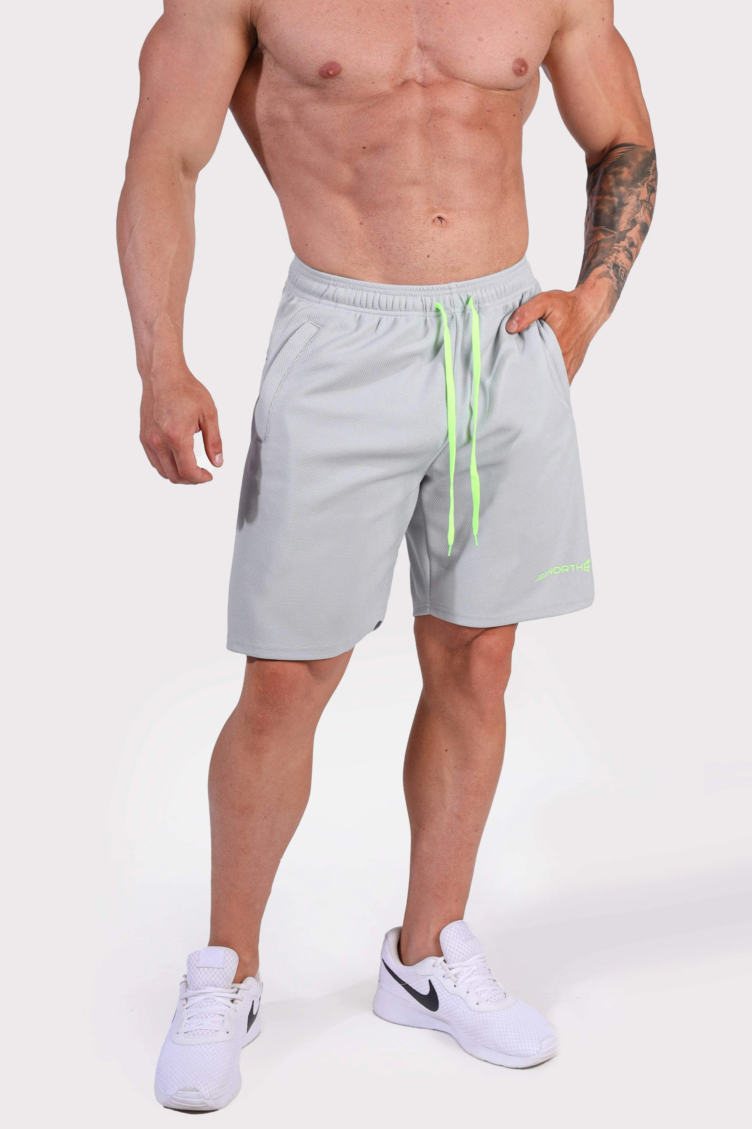 Men's Pro Mesh Shorts 8" - Light Gray