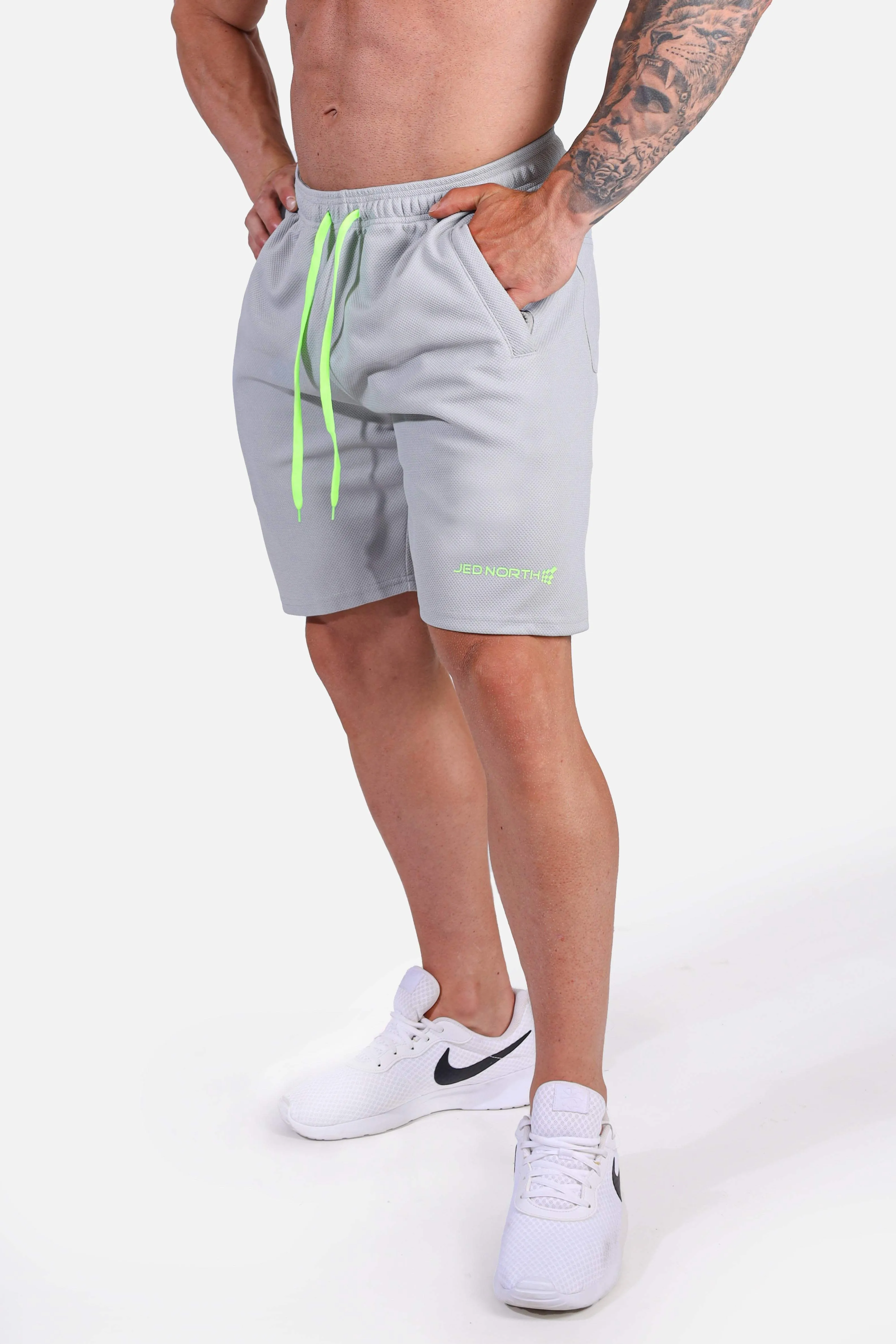 Men's Pro Mesh Shorts 8" - Light Gray