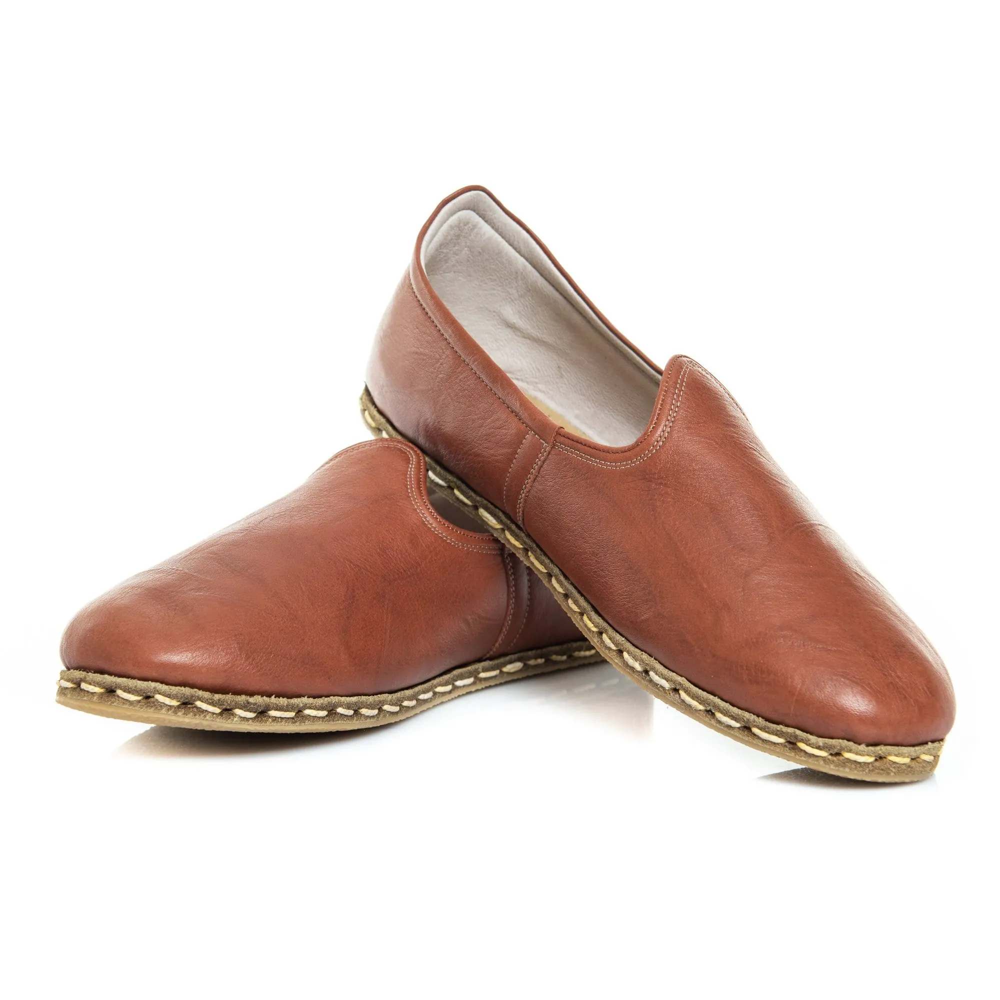 Men's Tan Slip On Shoes