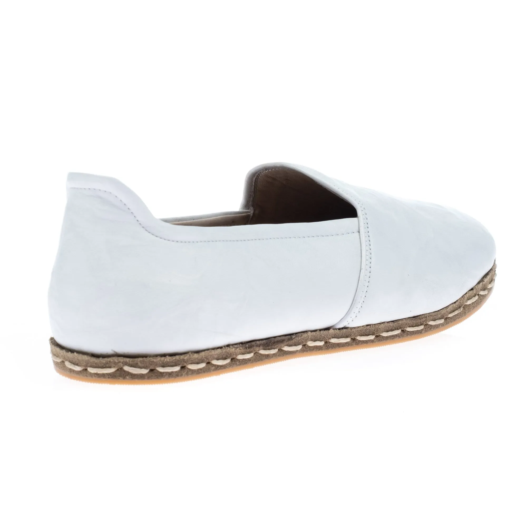 Men's Wrinkled White Slip On Shoes