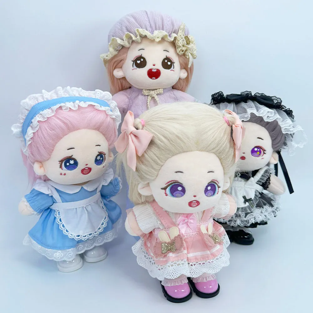 niannyyhouse 20cm Plush Doll Lace Leather Shoes Length 5.5cm 8in Doll Accessories Dress Up