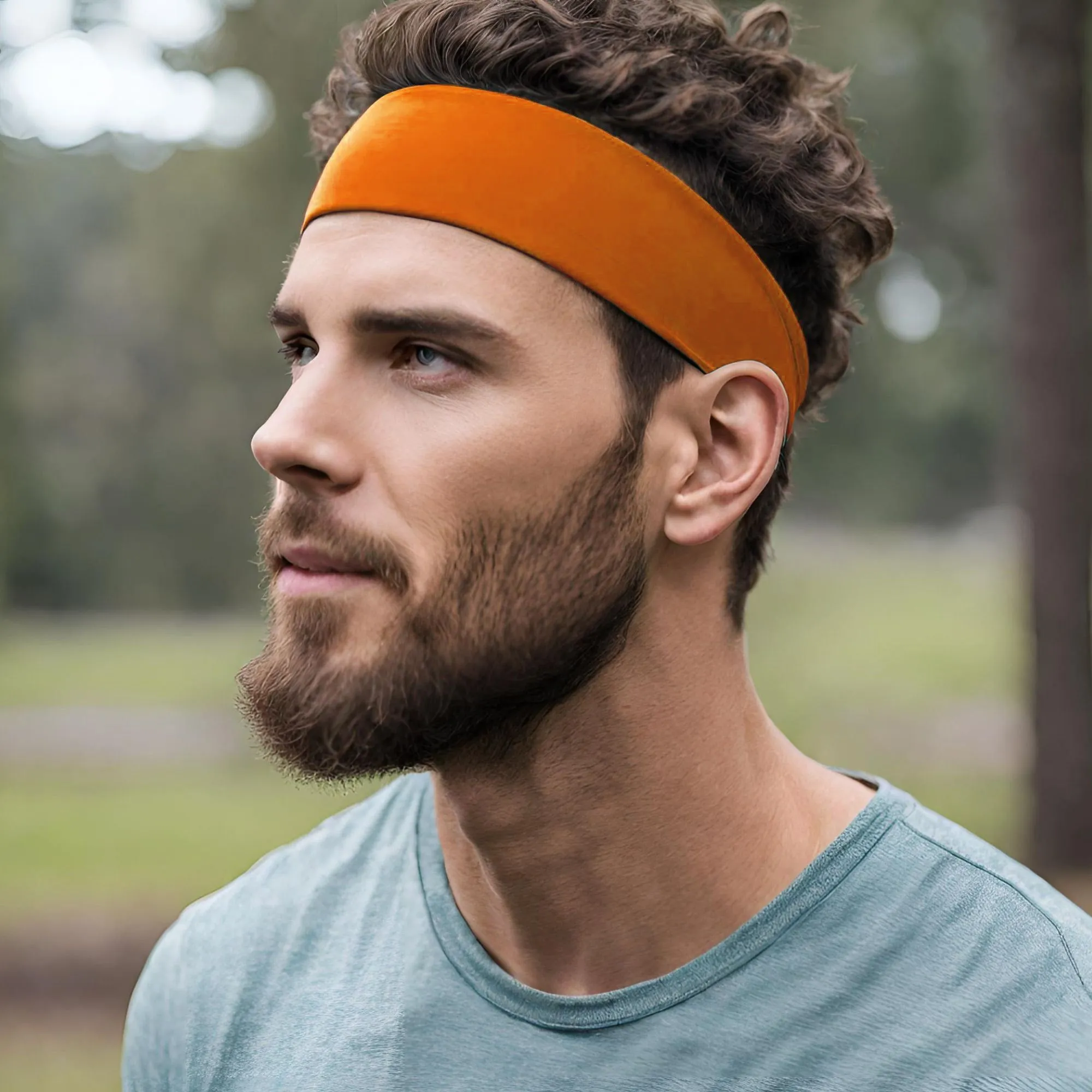 Orange Cotton Headbands - 12 Pack