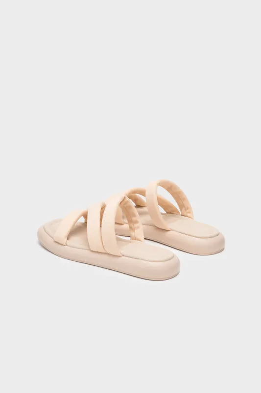 PADDED STRAPPY FLAT SLIDE