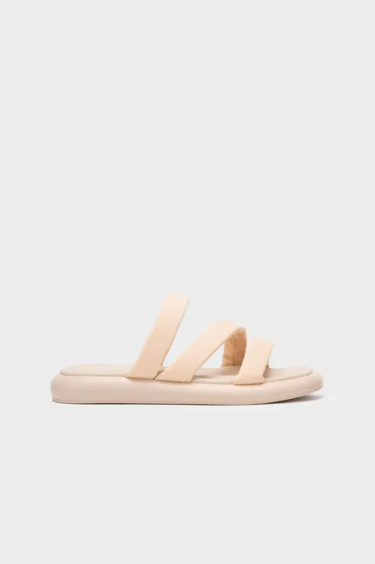 PADDED STRAPPY FLAT SLIDE