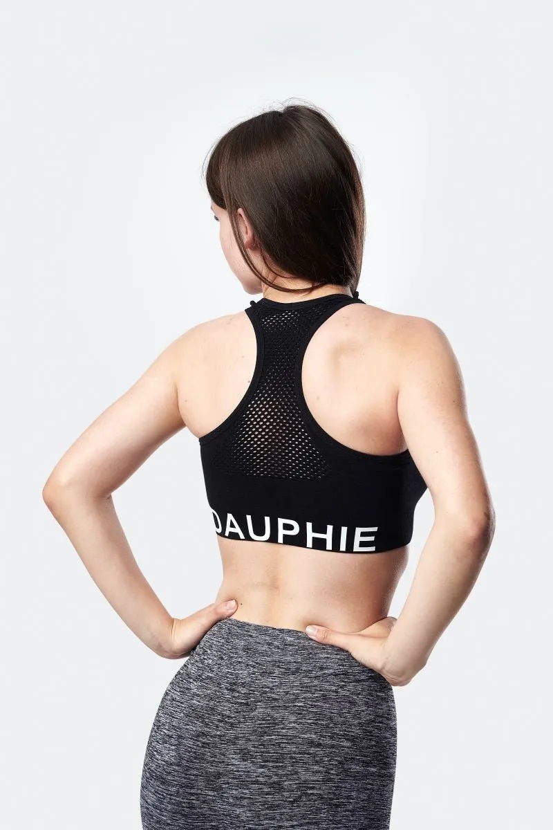 Pam Mesh Seamless Sports Bra in Black