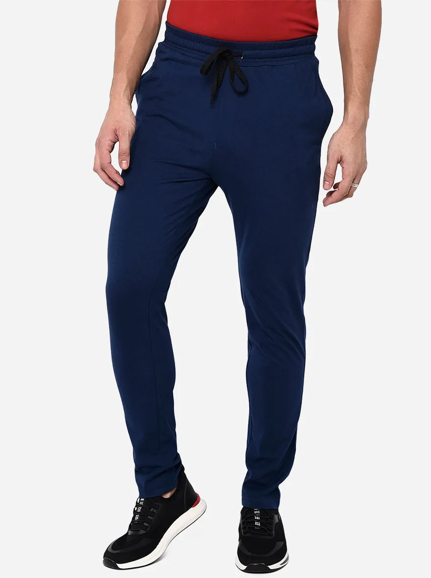 Parade Blue Solid Regular Fit Track Pant | JadeBlue