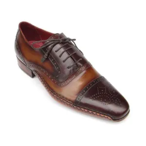 Paul Parkman Handmade Designer Shoes Men's Handmade Designer Shoes Captoe Brown Oxfords (PM5230)