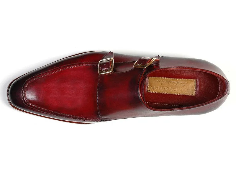 Paul Parkman Men's Double Monkstrap Shoes Black & Bordeaux