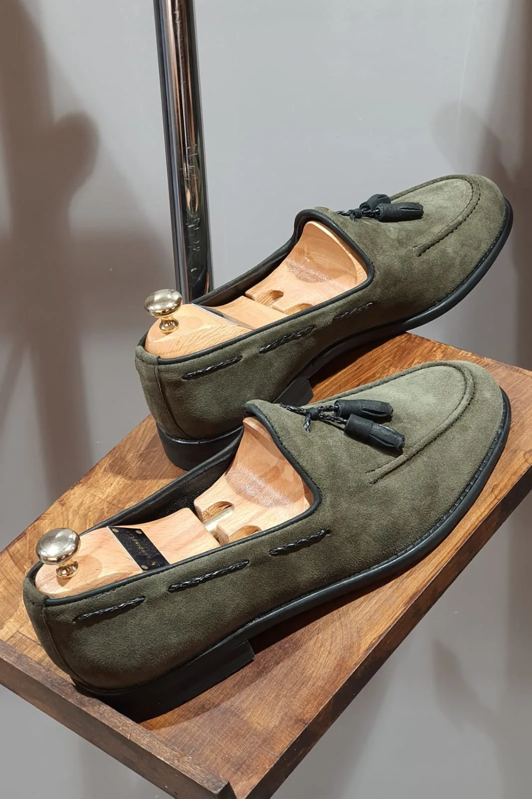 Perry Sadinelli Green Suede Leather Loafer