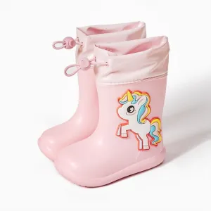 Pink Unicorn 200Cartoon Unicorn Dinosaur Children Rain Boots Lace Up Eva Soft Boys Girls Rain Shoes Light Waterproof Non Slip Kids Rainboots